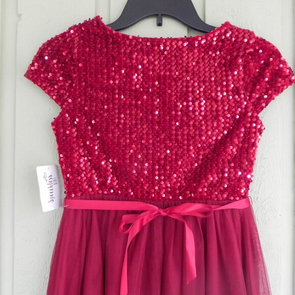 NWT Speechless Red Sequin Girl's Dress 12 or 14- Stunning for party or Holidays! - Picture 7 of 7
